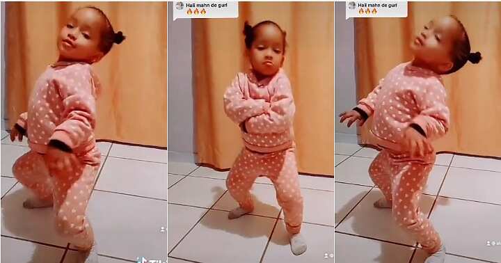 Little girl vibes to Amapiano beat, TikTok