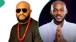 Video as Yul Edochie bursts out in excitement on meeting 2baba, hails him as they dance together