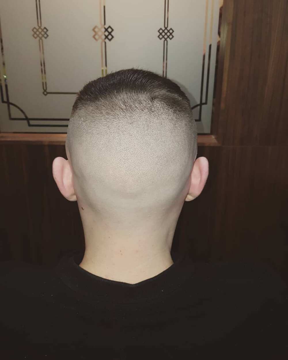 bald fade with beard