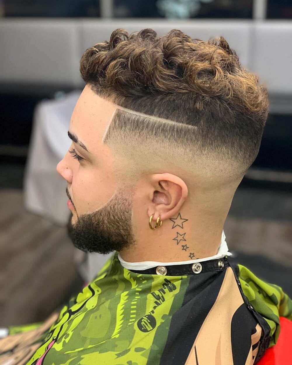 curly high fade