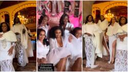 Rita Dominic’s white wedding: Stunning clips of Kate Henshaw and Michelle Dede in bridesmaid’s outfits trends