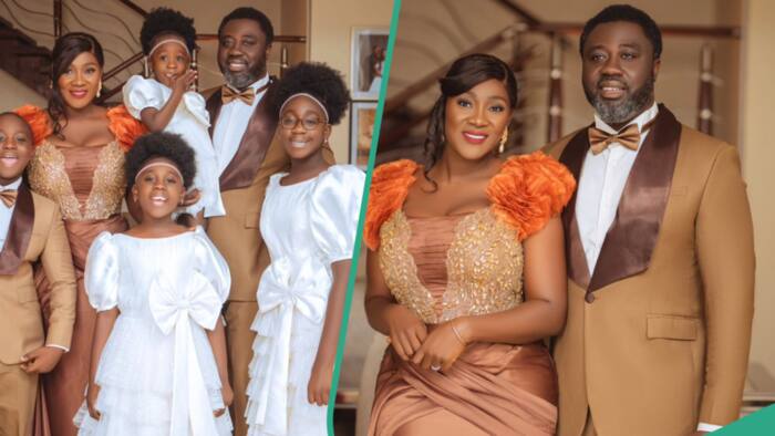 "They are all I have": Mercy Johnson and family slay in Esan outfits, fans hail them