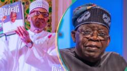 “Greatness”: Tinubu bends for Buhari as former President bids farewell to successor, video trends