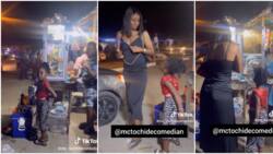 "This is a child not pikin": Video of little girl who begs people to buy her mum's snacks on road wows many