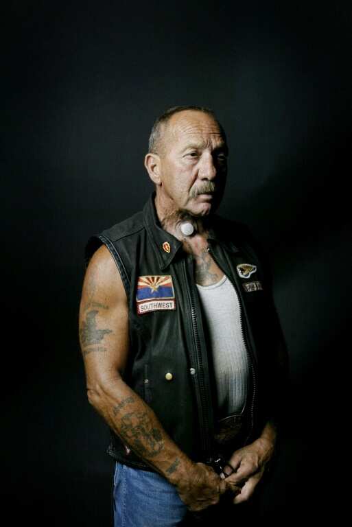 A 2003 portrait of Sonny Barger -- he spent a decade in jail for gun and weapons charges, and a conviction for conspiracy to kill rival gang members