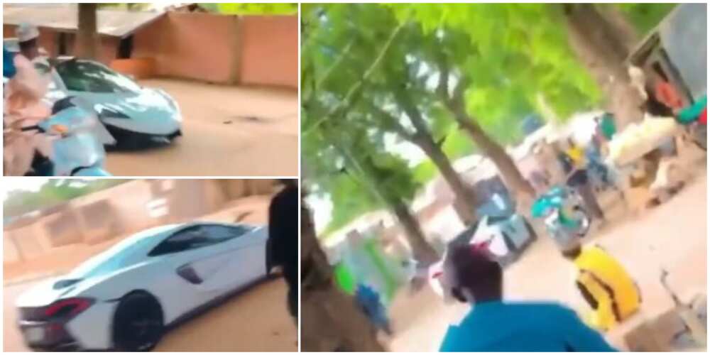 Nigerians React as Exotic Mc Laren Car Worth N148 Million is Spotted in Village in Kebbi, Video Goes Viral