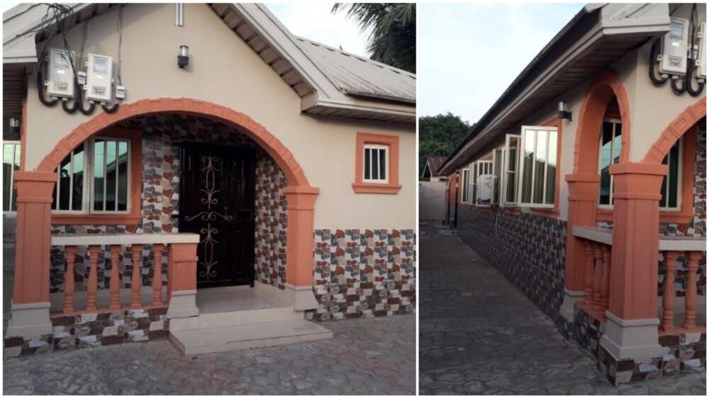 Nigerian man celebrates dad for completing his first house after 10 years