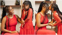 Sophia Momodu and daughter Imade rock matching red outfits in family Christmas photos, many gush