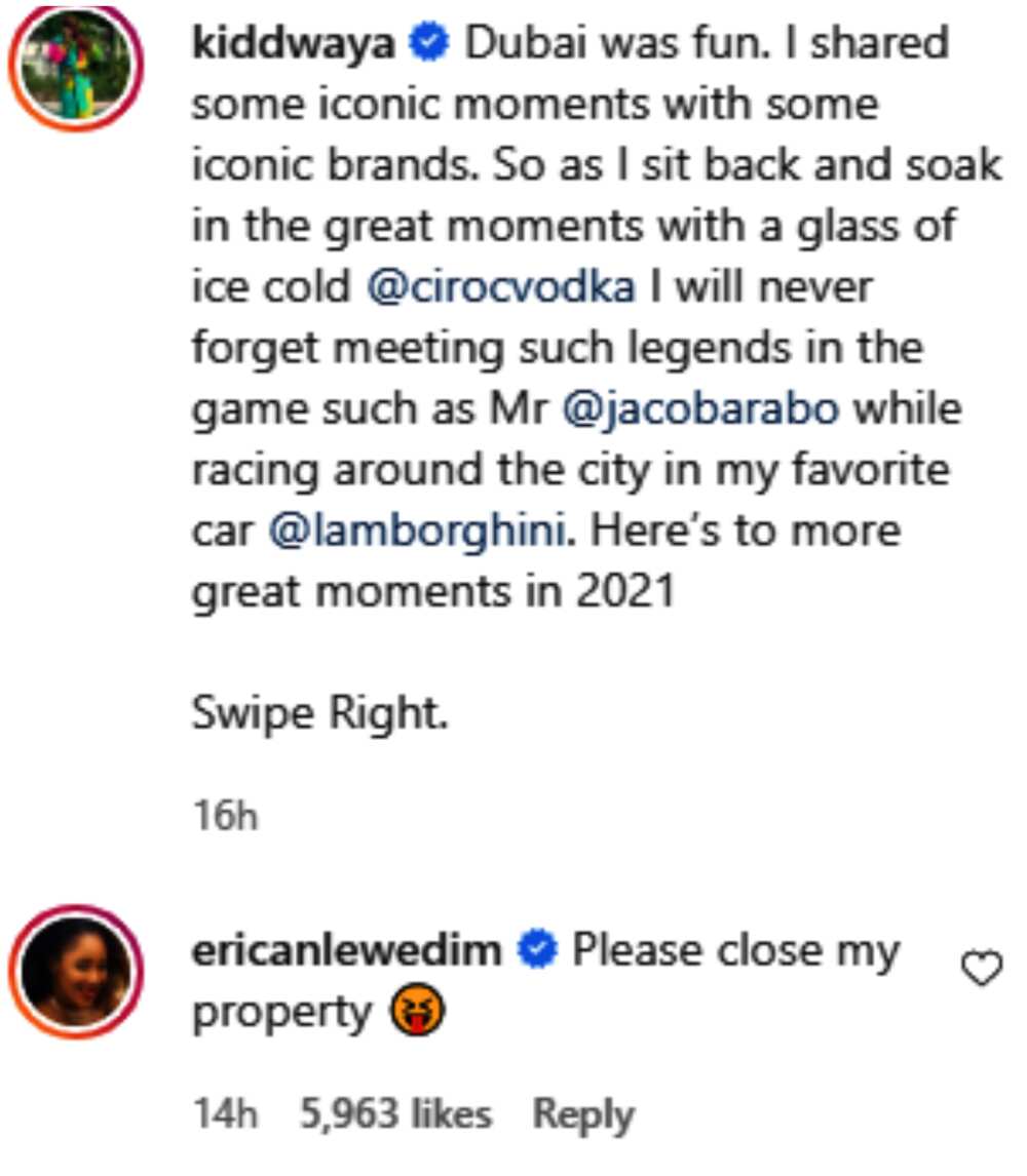 Erica reacts