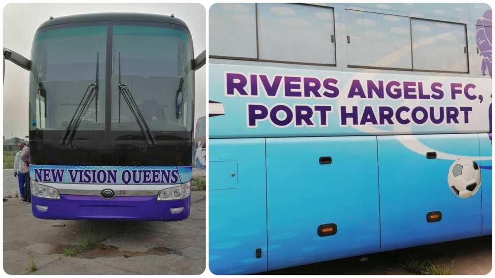 Shame as players of Nigeria professional football club spotted sitting on a moving vehicle