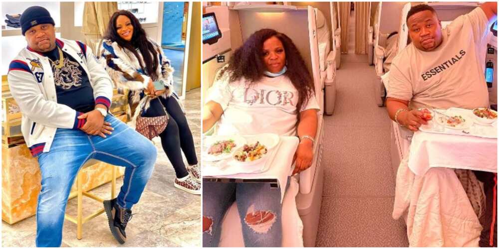Cubana Chiefpriest and wife jet out to Dubai ahead of her birthday (photo)