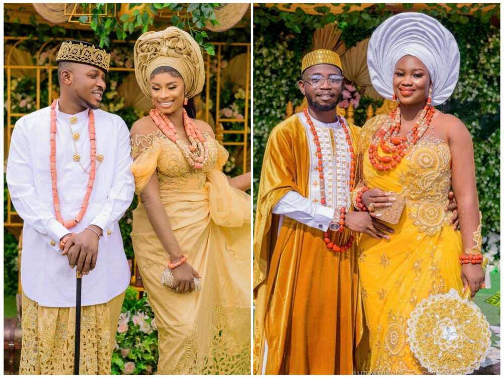 Igbo traditional wedding attire for bride and groom