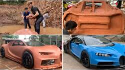 4 talented boys dig out mud, use it to mould cute Bugatti Chiron with crazy speed, car is worth N1.6bn