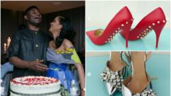 2023: Photos as wife of APC presidential aspirant offers 44 pairs of her shoes as birthday give aways