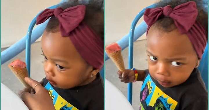 Little girl rudely refuses to share her ice cream with mum, screams No