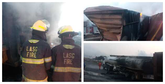 Breaking: Vehicles Burnt as Tragedy Strikes again on Otedola Bridge, LASG Shares Photos