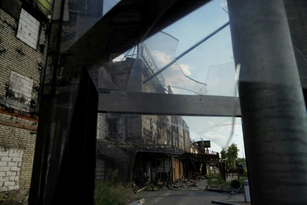 A view of the destroyed Fabrika shopping mall in the southern city of Kherson on July 20, 2022 A view of the destroyed Fabrika shopping mall in the southern city of Kherson on July 20, 2022
