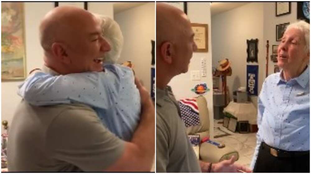 Photos showed the moment Wally hugged him.