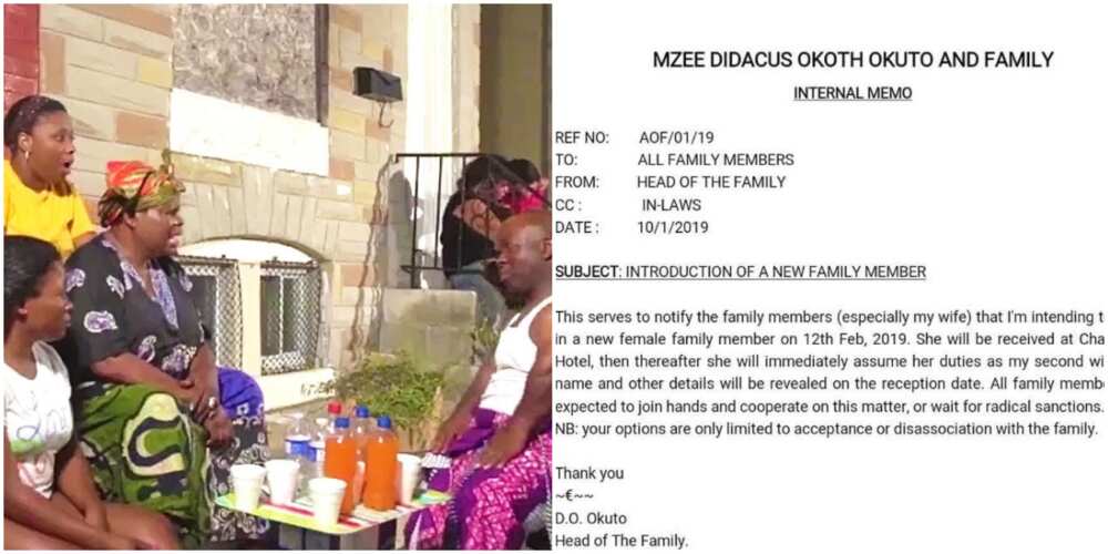 Married man moves to bring in a second wife, writes letter to family members about it, photo cause huge stir