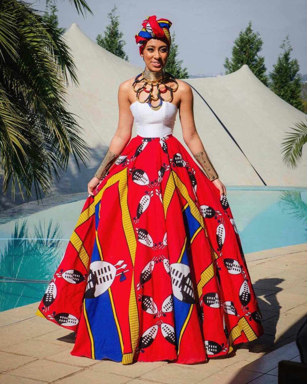 Ankara plain and patterned skirt and blouse style 2019