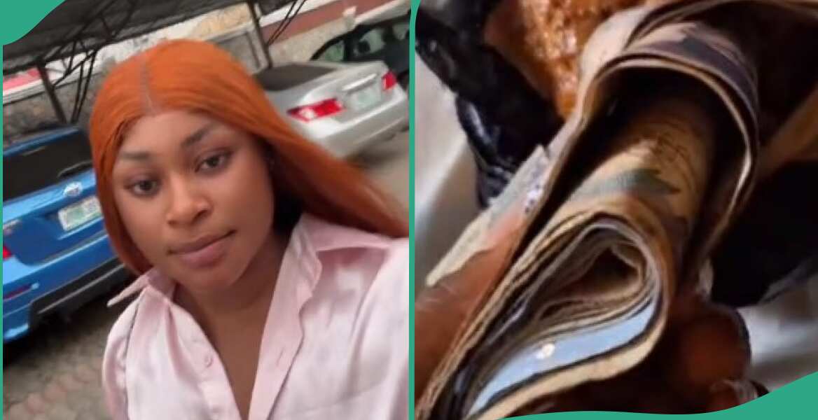Nigerian lady scared after seeing money aboki admirer delivered to her, shows it online