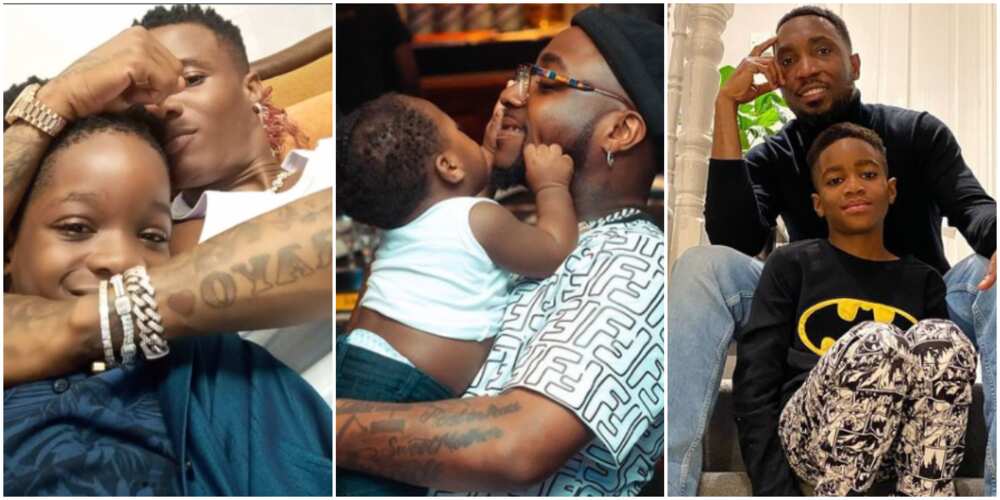 Daddy’s Boys: Beautiful Photos of Wizkid, Davido, Olamide, and 5 Others With Their Adorable Sons