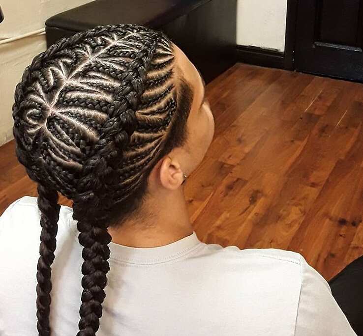 fishbone cornrows for men