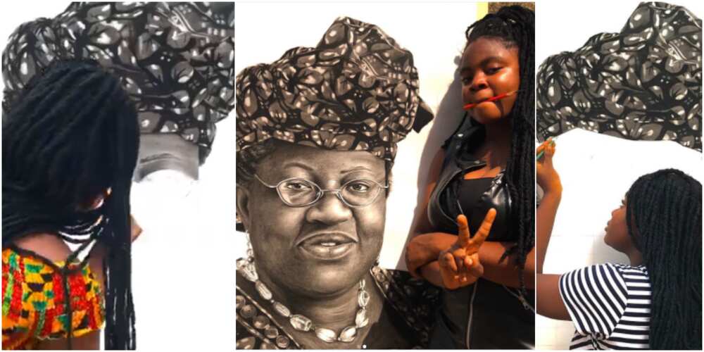 Nigerian artist joins others in drawing Ngozi Okonjo-Iweala, her artwork is a masterpiece
