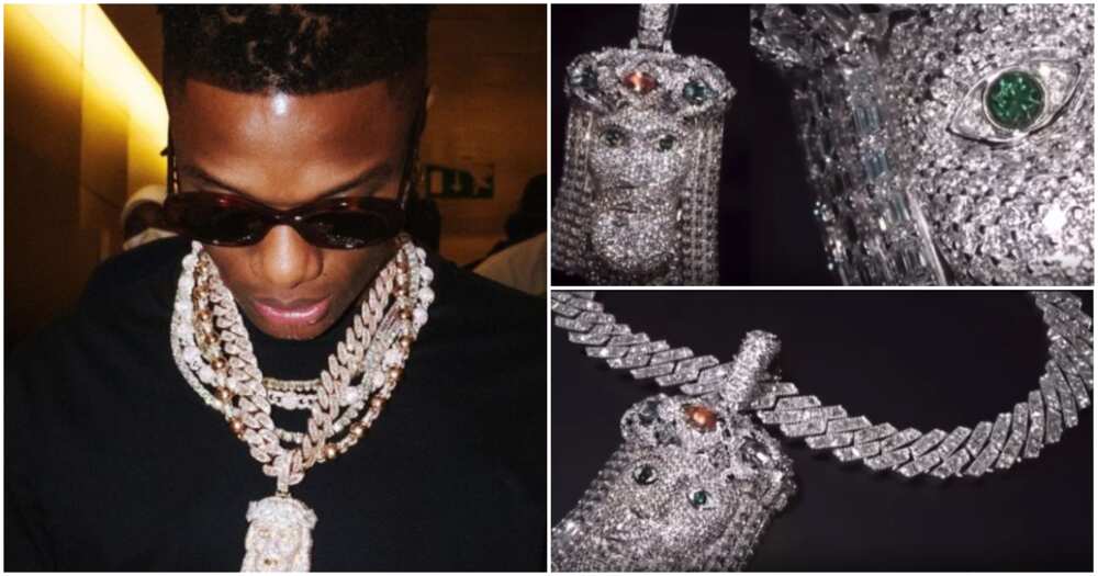 Wizkid's Jesus-themed pendants worth over N330 million surprises fans.