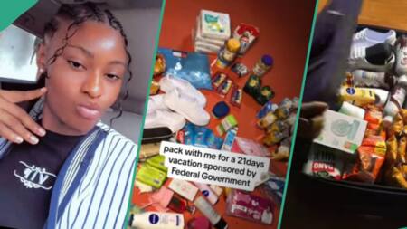 Reactions as Nigerian lady packs boxes of provisions for 21 days stay at NYSC camp, video trends
