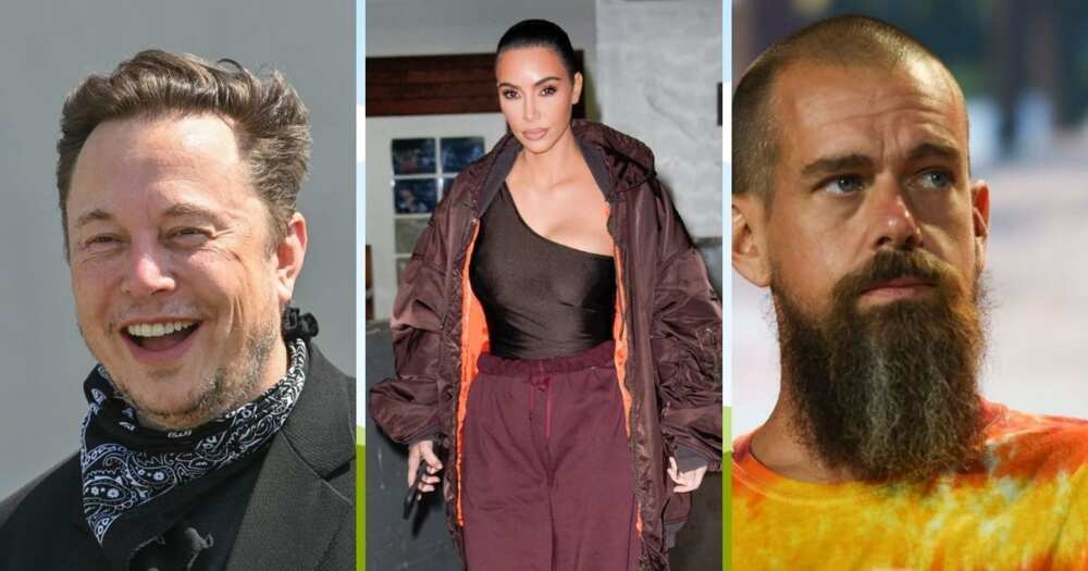 Elon Musk. Kim Kardashian and Jack Dorsey