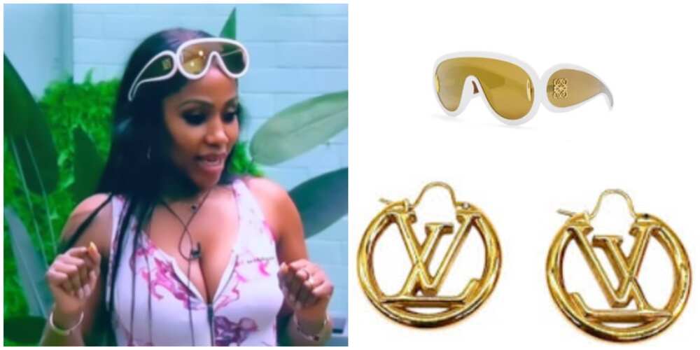 Photos of Mercy Eke and the designer accessories