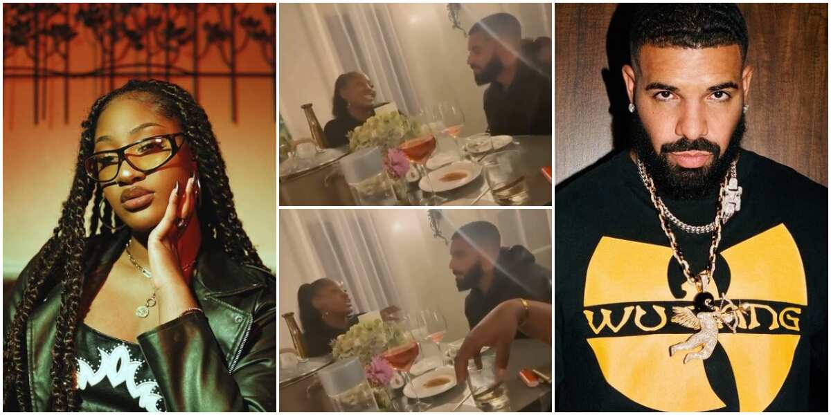 Nigerian singer Tems and Canadian rapper Drake spotted eating together in new video, Nigerians react