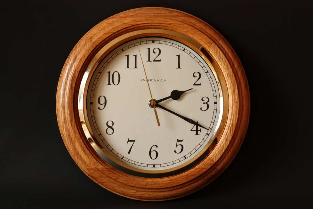 wooden framed clock