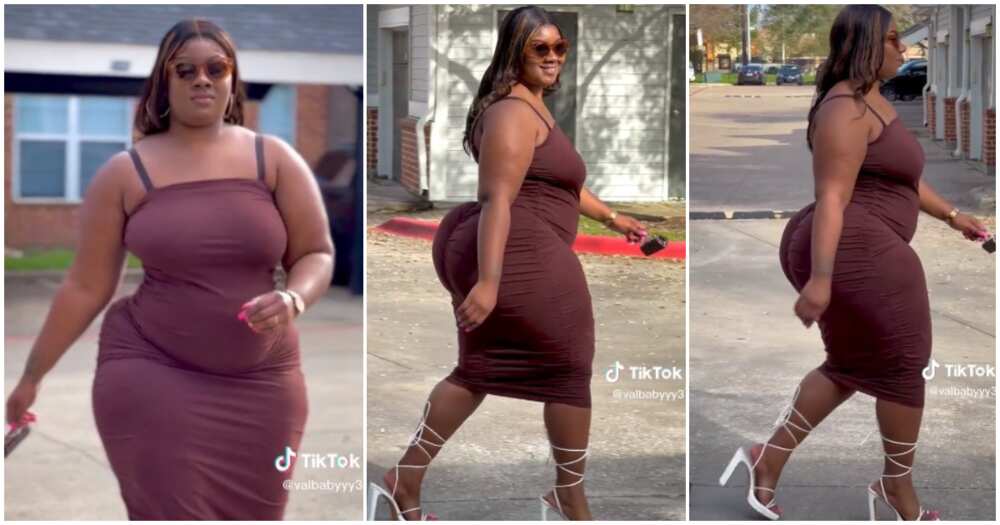 I'm Not Sorry: Curvy Lady with Massive Shape Catwalks on Road in
