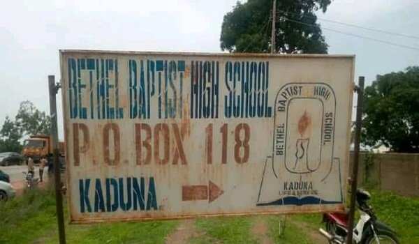 Bethel Baptist School signboard in Chikun LGA, Kaduna