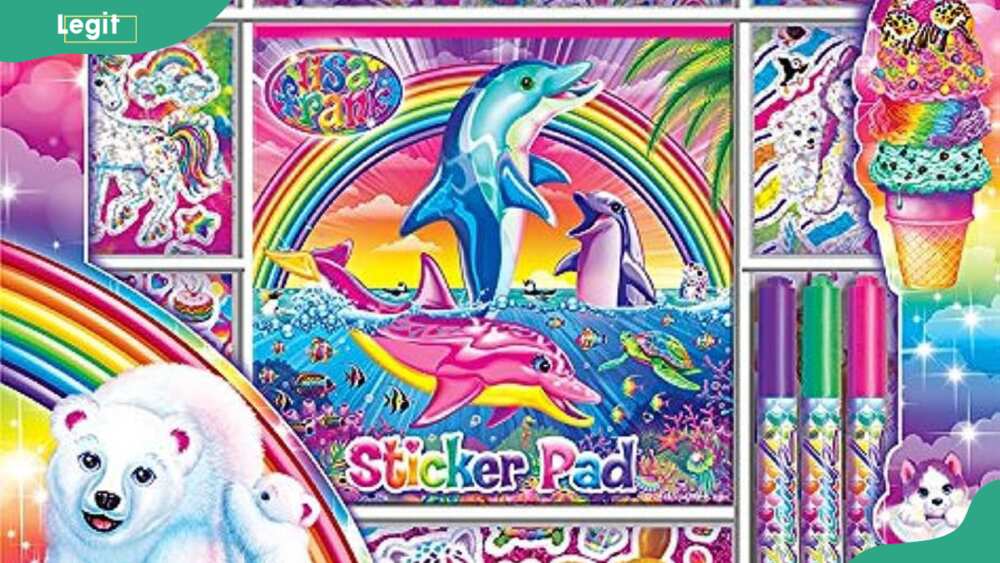 Lisa Frank coloring books and stickers