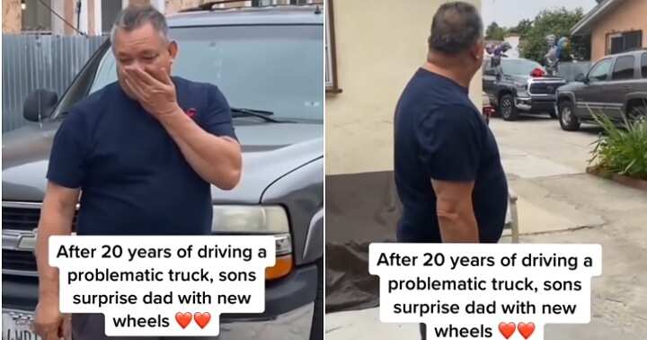 Problematic truck, father in tears, surprise