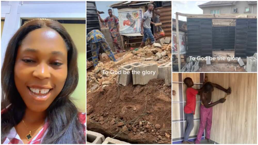 Creative lady built shop/Bricklayers dug foundation Creative lady built shop/Bricklayers dug foundation