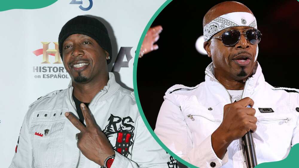 MC Hammer at A&E TV Networks' 25th Anniversary celebration (L). MC Hammer performs at the Dreamforce 2012 conference (R)