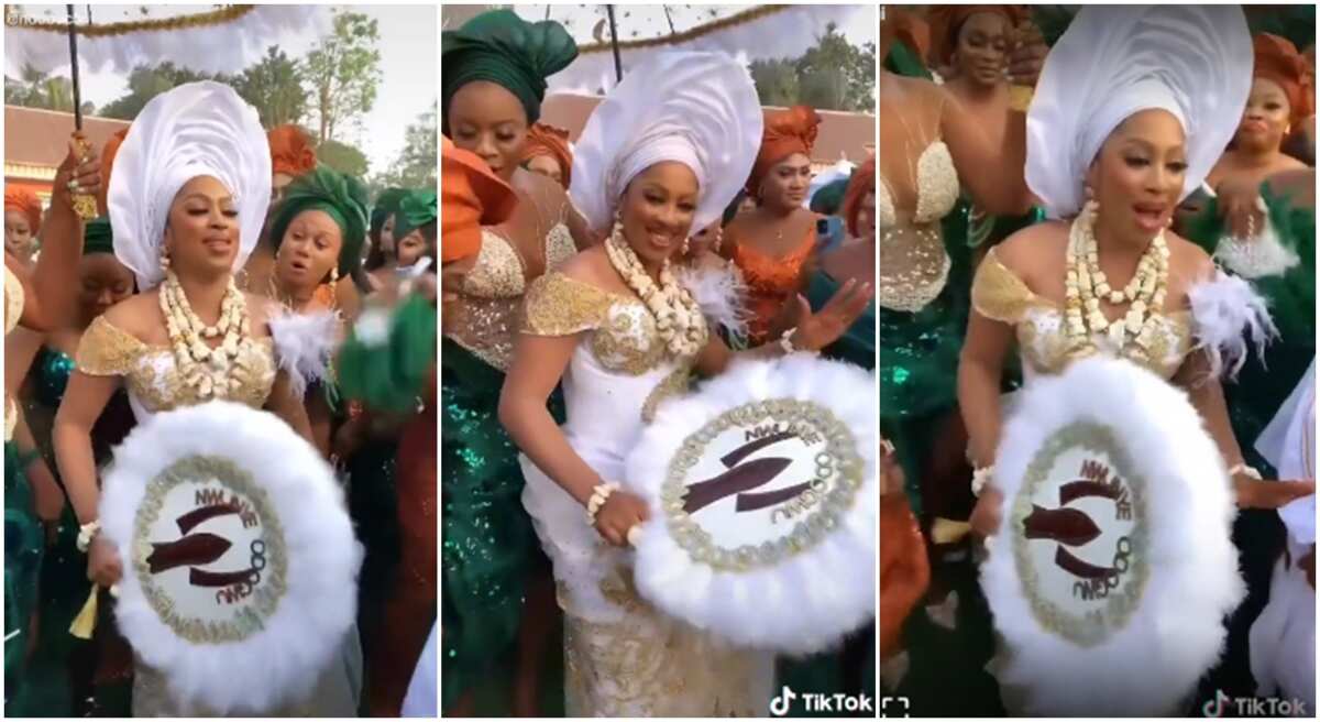 Odogwu's Wife: Beautifully Dressed Bride In White And Gold Apparel ...