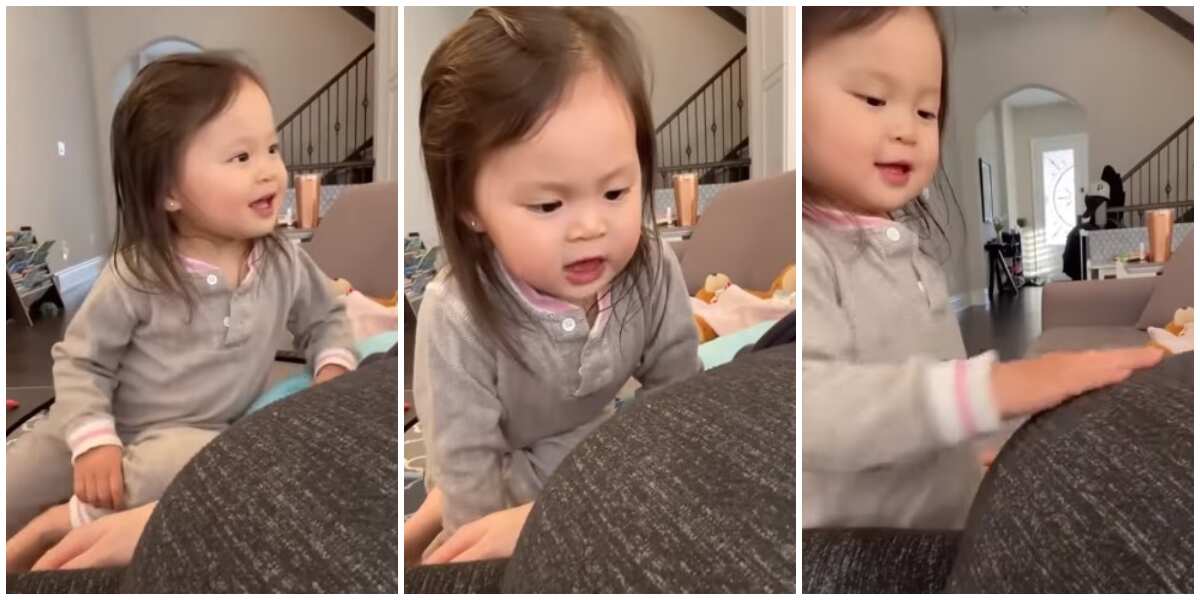 Say sorry to mummy; Little girl tells her unborn baby brother kicking in pregnant mum's tummy in cute video