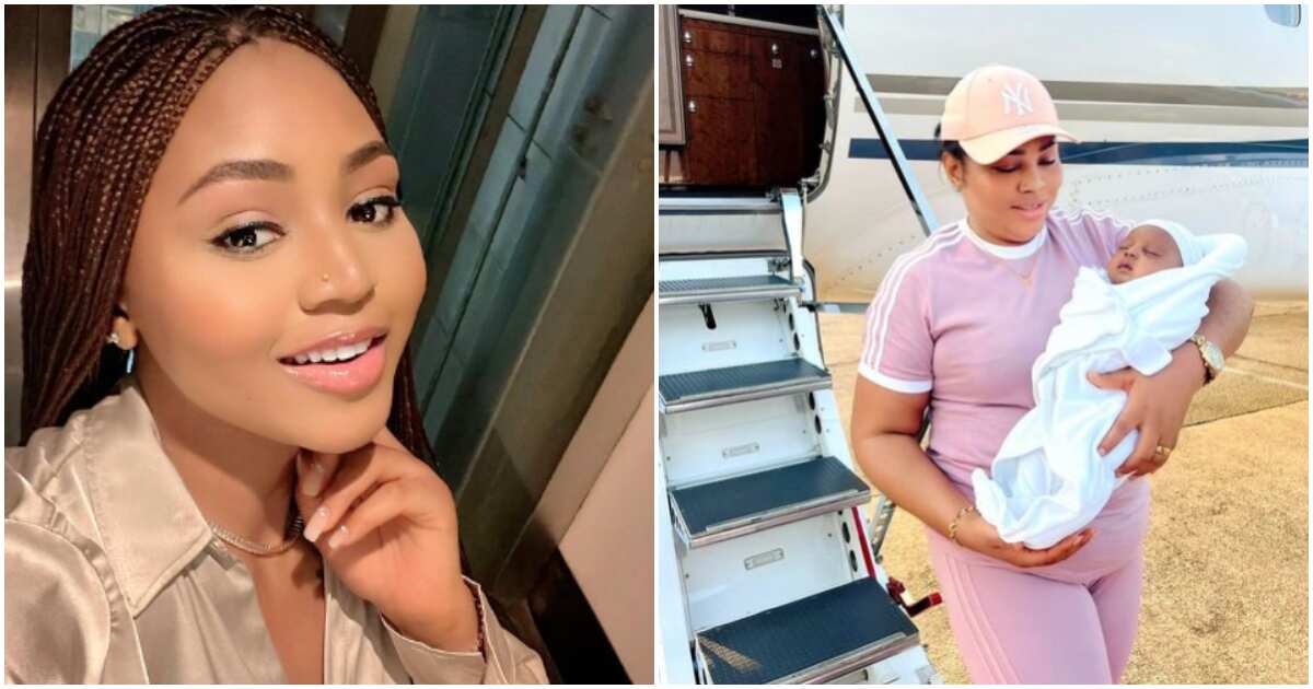 Regina Daniels Finally Arrives In Nigeria With Newborn Son Her Proud Mother Gushes Over