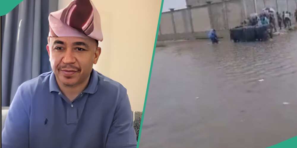 Daddy Freeze and a flooded area