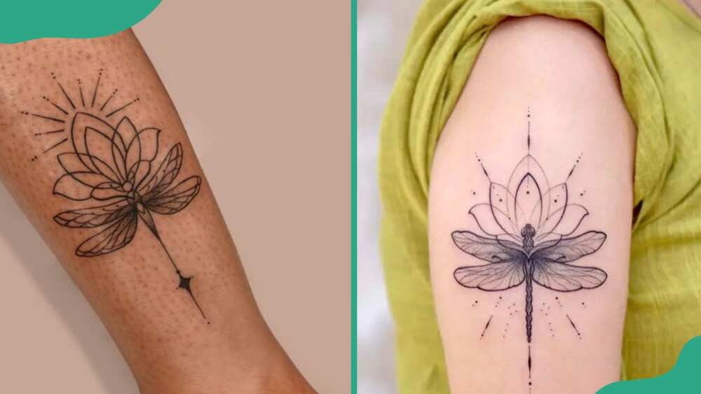 Lotus dragonfly tattoo