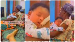 Nigerian mum shows the emotional moment when grandmother was rocking her newborn baby in video