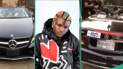 Abuja fan gifts Portable Benz, video of new ride trends: “Hope this car no go enter trenches?”