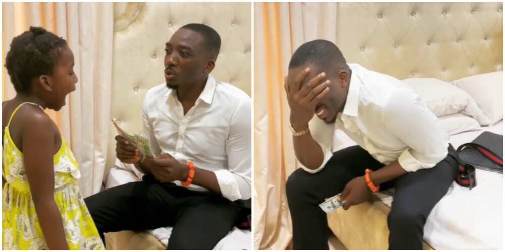 Hilarious moment comedian Bovi's daughter ditched $100 for N10k