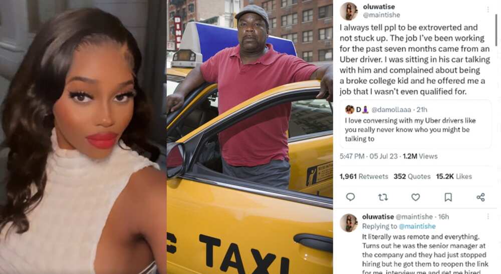 Photos of Oluwatise, a Nigerian lady who got a job from her taxi driver.