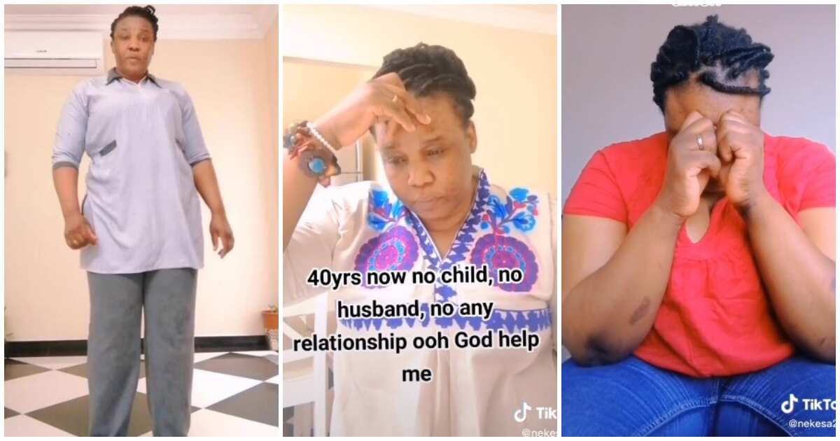 SSingle 40-year-old lady laments not having a husband or child, begs God for help in viral video